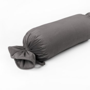 Sametový polštář válec bonbon Velvet Premium SVP-017 Tmavě šedý - Biante.cz