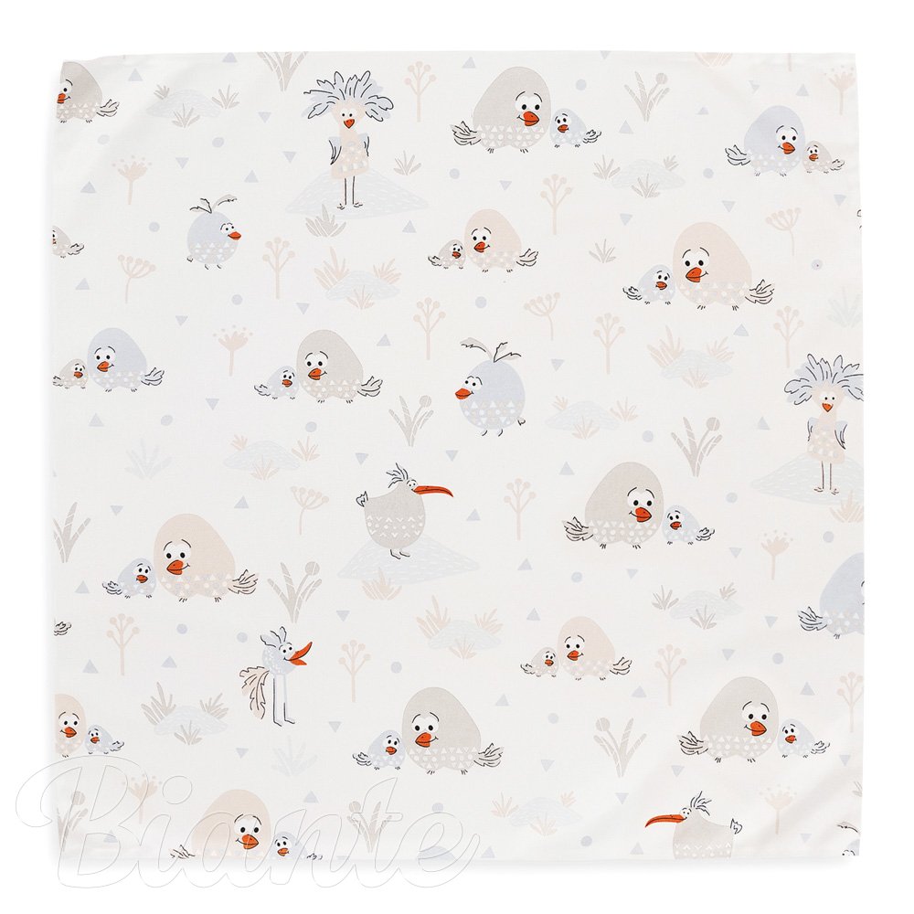 Detská bavlnená šatka Sandra SA-614 Veselé vtáčiky na bielom - detail 2 - Biante.sk