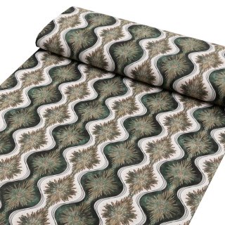 Bavlněná látka/plátno Sandra SA-542 Okrasné hvězdy na zeleném/bílém - šířka 160 cm - detail 1 - Biante.cz